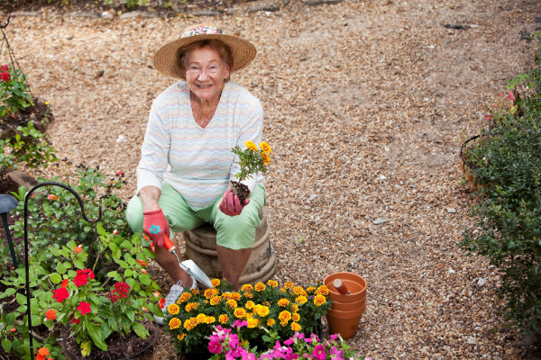 Spring Activities for Seniors - Elderly Woman Gardening